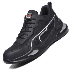 Lightweight Work Shoes Steel Toe Cap Safety Shoes Men Fashion Sport Shoes Anti-smash Anti-puncture Indestructible Footwear 2022