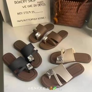[Free Shipping] Summer New Toe Ring Sandals For Women Simple Outdoor Roman Sandals Retro Non-Slip Versatile Flat Beach Shoes
