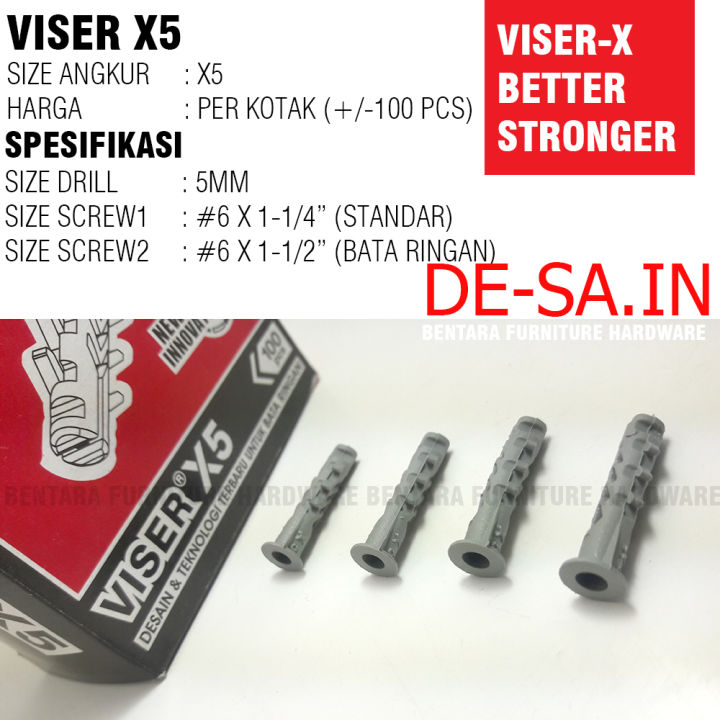 Angkur Box (BOX SET) ANGKUR X5 ISI 100 PCS - UNTUK SKRUP SEKRUP BAUT Angkur ...