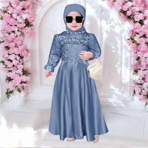 Gamis inara kids 3-11tahun (3-5tahun)(6-8tahun)(9-11tahun) Dress anak perempuan Gamis anak perempuan Gaun anak perempuan Baju pesta anak perempuan Mewah Mutiara Muslim