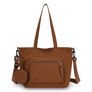 Japanese-style minimalist nylon waterproof tote bag for women 2026 New large-capacity commuter shoulder bag