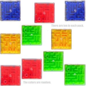 Set Of 10 Puzzle Cubes Handheld Stress Reliever Bead Maze Puzzle Set For Office School Home Cognitive Sensory Development