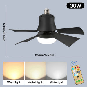 48W E27 Socket Smart Led Ceiling Fan Light with Remote 4 Speeds Large Invisible Fan Lamp Living Room Bedroom Study Lighting Kipas Siling 隐形风扇灯
