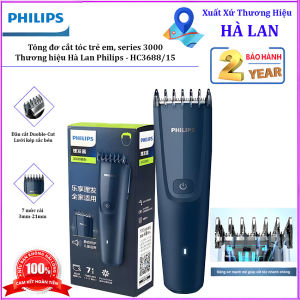 Tông đơ cắt tóc trẻ em series 3000 đời mới. Thương hiệu Hà Lan cao cấp Philips - HC3688/15. Bảo Hành 2 Năm