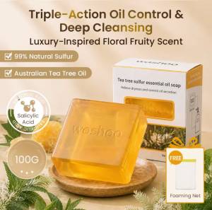 [Original] Clearlab Washoo Tea Tree Sulfur Soap Floral Fruity Cologne Scent Deep Cleaning Oil Control Body Wash // Sabun Mandi Putihkan Buang Daki Kulit