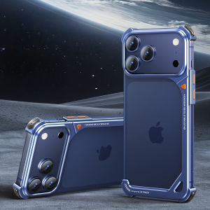 OATSBASF Metal Minimalism Phone Case Bumper Phone Shell for iPhone 18 Pro Max/17 Pro Max/17 Pro