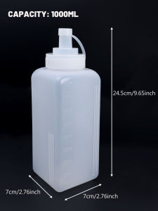 5Pcs Large Caliber Squeeze Sauce Bottle Dustproof Plastic Bottle Kitchen Seasoning Dispenser Bottle Condiment Jam Bottle