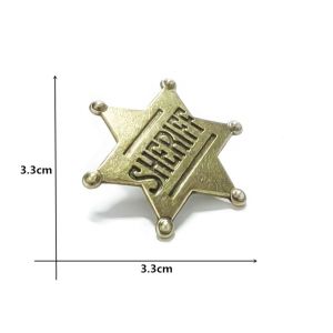 Sheriff Badge เข็มกลัดตรานายอำเภอ สไตล์วินเทจอเมริกันแท้ เพิ่มความเท่ให้ลุคของคุณ แบบวินเทจ 00-PIN01
