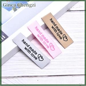 Ginca ป้ายผ้าทำด้วยมือ50ชิ้นป้ายพิมพ์ลายปักอุปกรณ์เย็บผ้าแบบทำมือ