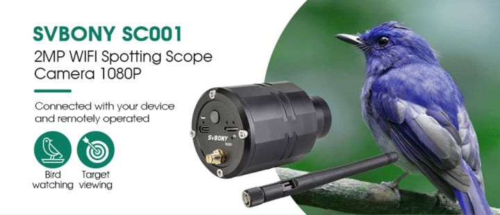 SVBONY SC001 WiFi Electronic Camera Connect SV406P SV41 SV411 Spotting Scope long range monocular telescope for Bird Watching take Photos and Video