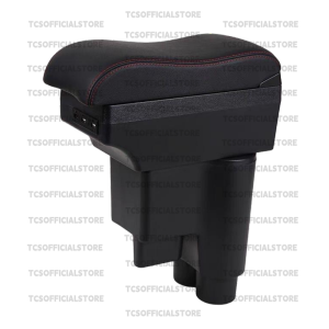 TCS HONDA CITY 2014-2021 DOUBLE LAYER ARM REST BOX LEATHER PORT WITH USB ACCESSORIES KERETA