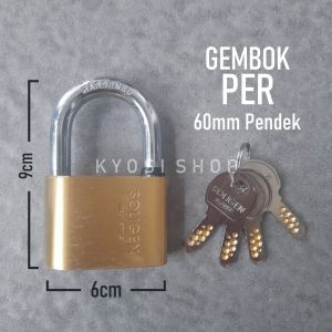 Gembok Soligen PER 60mm Anti Karat Bahan Kuningan Gembok Komputer Leher Pendek / Panjang Gembok Rumah Pagar
