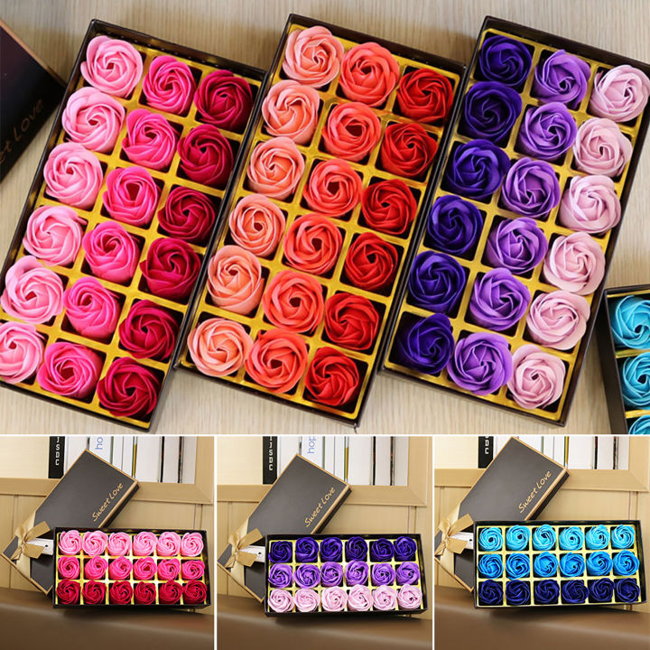 【Ready Stock】18Pcs/Box Soap Rose Flower Elegant Delicate Texture Nice ...