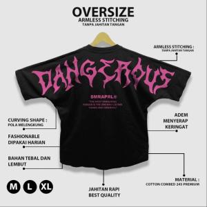 SMR APPAREL Baju kaos oversize Tshirt Oversize cotton combed 24s Pria & Wanita - Dangerous Pink