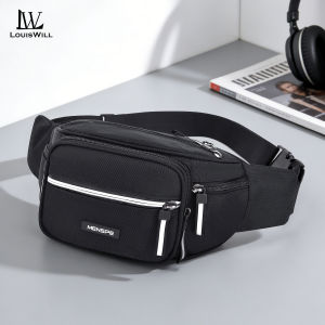 LouisWill Mens Waist Bag Multi Functional Chest Bag Waterproof Sports Bag Large Capacity Casual Bag Street Bag Fitness Bag Travel Bag Business Bag For Men Women