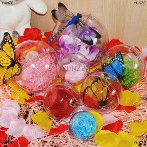 [COD] YUNZE Transparent Open Plastic Christmas Decor Ball Bauble Ornament Gift Present Box