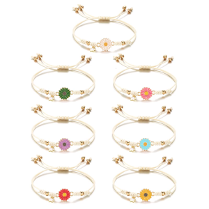 Delicate Daisy Bracelet Adjustable Chain Bracelet Friendship Couple Alloy Texture Suitable for Everyday Wear