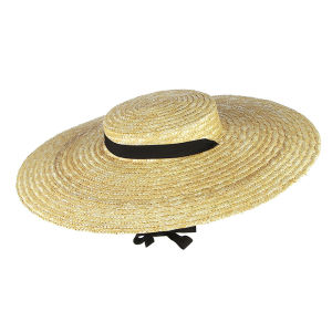 【Clementty】 Wide Brim Straw Hat For Women Long Ribbon Ladies Beach Hat Summer Sun Visor Cap