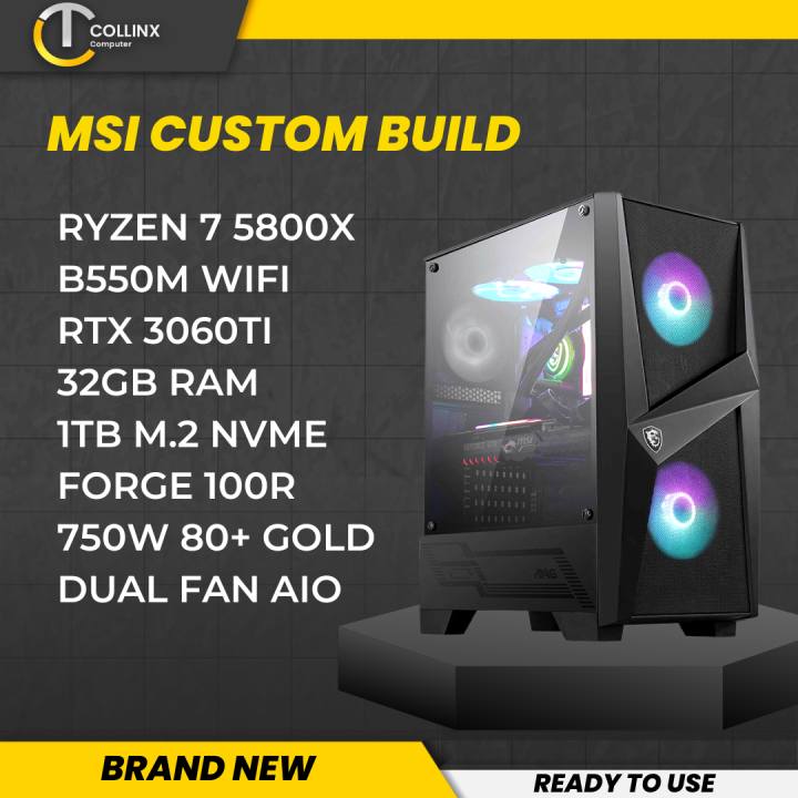 MSI PC BUILD A AMD RYZEN 5800X GAMING DESKTOP MSI RTX 3060TI