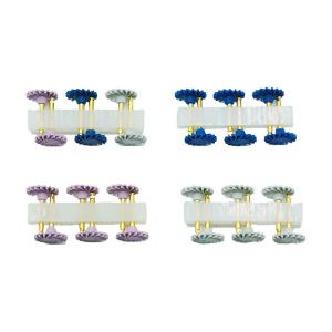 6Pcs/Set Dental Rubber Polisher Composite Resin Polishing Discs Diamond System Burs RA Dentistry Polish Wheel Spiral Flex Tools