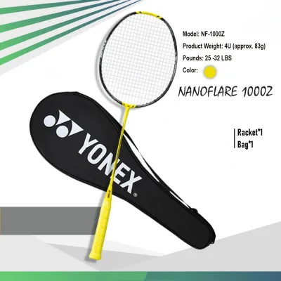 [Ready Stock] YONEX NANOFLARE 1000Z Badminton Racket Full Carbon 4U Ultra Light Single Speedy Attackin Strung 26-30Lbs Speedy Attacking Badminton Racket and badminton