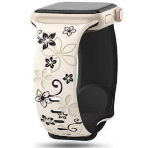 Engraved Strap for Apple Watch Series 9 41mm 45mm 44mm 42mm 38mm Women Butterfly Pattern 40mm iWatch Silicone Band Ultra 49mm Series 8 7 6 5 4 3 2 1 SE