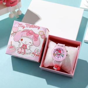 New Produk !! Jam tangan anak Motif Kuromi My Melody Cinnamorol Sanrio Dengan Lampu LED