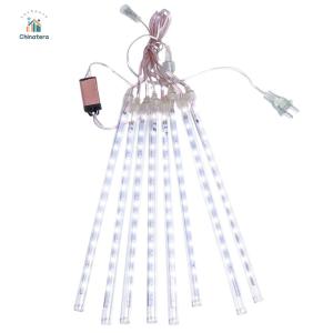8Pcs 30CM LED Falling Raindrop Light Wear Resist Dynamic Fairy String Light IP65 Waterproof Tubes Meteor Rain Light for Party Patio Decor