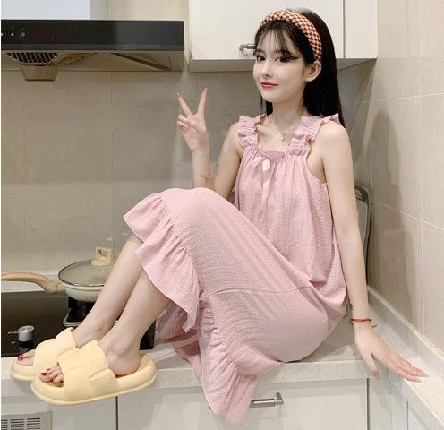 Váy ngủ nữ mùa hè cotton ngắn tay mùa hè Váy sinh viên Hàn Quốc XL lỏng bé  gái công chúa váy ngủ dễ thương đồ bộ mặc ở nhà | Tàu