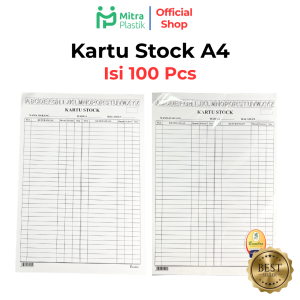 100 pcs Kartu Stock Keluar Masuk Barang A4 Bamboo Besar