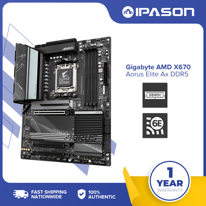 IPASON Gigabyte AMD X670 Aorus Elite Ax DDR5 Motherboard