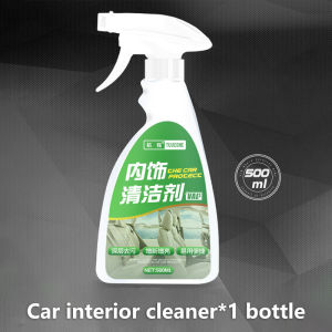 💦No water wash💦Car Interior Cleaner 500ml Spray Gentle formula deep remove stains Foam Cleaner Car Interior Detailing Cleaner Car Multi Purpose Car Interior Roof Cleaner MultiFunctional Cleaner Car Cleaning Products Car Beauty Products