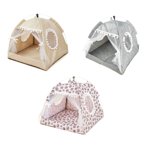 Pet Teepee Dogs Cat Bed for Cat Dogs Outdoor Camping Resting Tent Portable Lightweight Puppy Cat Pet Tent Moisture-Proof
