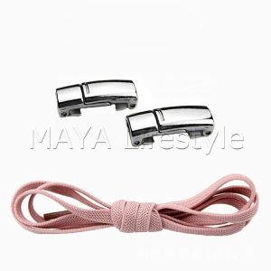 MAYA เชือกผูกรองเท้า แบบแม่เหล็ก ยืดหยุ่น ใช้งานง่าย สีพื้น จํานวน 1 คู่ Shoelace