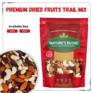 Healthy Snack Trail Mix - Gluten-Free Non-GMO Vegan-Friendly Dried Fruits & Nuts Blend