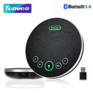 TEVO-M3B Bluetooth Conference Speakerphone Bluetooth 5.0 with Bluetooth Dongle Conference Speaker 5M Voice Pick Up Range for 8-10 People Work with OBS Zoom Teams