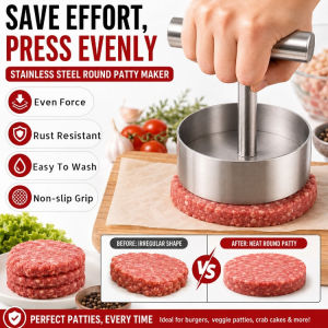 Stainless Steel Hamburger Press Manual Patty Maker Round Dumpling Wrapper Press Burger Cake Mold Kitchen Tools For Baking And Cooking
