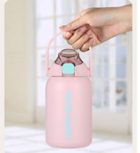 (TẶNG STICKER TRANG TRÍ BÌNH NƯỚC SIÊU CUTE) Bình/ ly giữ nhiệt TAKE AWAY 850ML PASTEL SIÊU NGỌT INOX 304 CHỐNG TRÀN có ống hútquai xách - binh uống đựng nước lạnh nóng 10 - 12 tiếng - binh giư nhiet inox pastel - ly giu nhiet inox