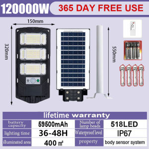 200000W Solar Street Light Outdoor Waterproof IP68 Automatic Sensor and Outdoor With Remote Control