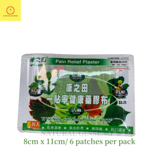 （BUNDLE OF 5 PACKS）YI TIE NING JIAN KANG PLASTER K.T.T 6PCS Pain Relief Plaster 康之田 一贴宁健康药胶布（小号）Relieve muscle soreness Often use the computer shoulder and neck pain