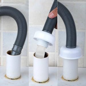 DIVATEN Plastic Drain Pipe Seal Threaded Seal Core Odor Resistant Floor Drain Seal  Three Piece Set Decorative Cover for Bathroom Washing Machine and Sink Drainage