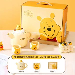 Winnie The Pooh Lotso Series Ceramic Teapot Mini Cute Tea Set Gift Set 2023 New High Temperature Resistant Filter Teapot