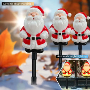 ไฟพลังงานแสงอาทิตย์สนามหญ้ากลางแจ้งคริสต์มาส ปลั๊กไฟในแนวนอน