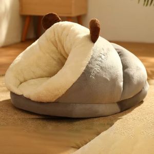 OKKFINE Breathable Dog Kennel Bed Warm Foldable Dog House Cute Washable Cat Sleep Bag Winter