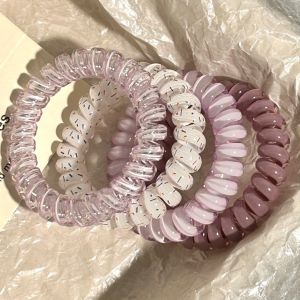 4 Pcs Set Hair Ties Spiral Hair Ties No Damage Women Coil Hair Ties Thick  High Elasticity Tie Ponytail Band Telephone Cord Hair Tie