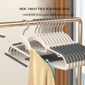 Combo 5 Móc treo quần áo chống trượt xoay 360 độ đa năng chất nhựa cao cấp bền bỉ chịu được vật nặng