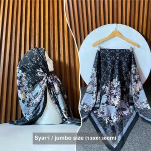 Voal Motif Jumbo Hijab Segiempat Syari 130x130 cm bahan Voal Premium Full Laser Cut Kode Khalisa