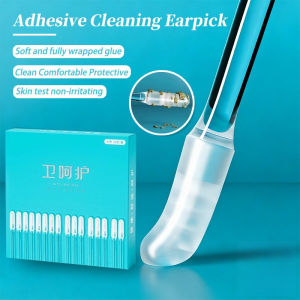 24PCS Adhesive Cleaning Earpick Washable Reusable Soft Rubber Head Sticky Ear Spoon Cotton Swab Ear Cleaning Ear Wax Removal Tool