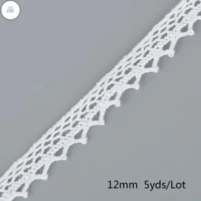 EZ 5yard White Knitting Cotton Lace Trim Fabric Ribbon for DIY Apparel Sewing Handmade Scrapbooking Craft Accessories
