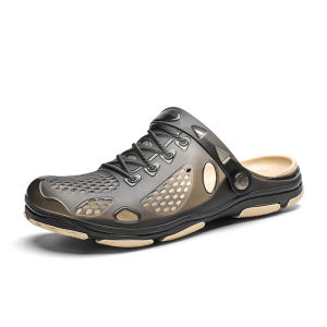 MenS Summer New Casual Outdoor Sandals MenS Closed-Toe Perforated Beach Shoes Dual-Use Trendy Sandals